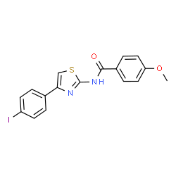 ChemSpider 2D Image | N-[4-(4-Iodophenyl)-1,3-thiazol-2-yl]-4-methoxybenzamide | C17H13IN2O2S