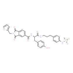 ChemSpider 2D Image | Nalpha-{[2-(2-Furylmethyl)-1,3-dioxo-2,3-dihydro-1H-isoindol-5-yl]carbonyl}-N-(3-{4-[(methylsulfonyl)amino]phenyl}propyl)tyrosinamide | C33H32N4O8S