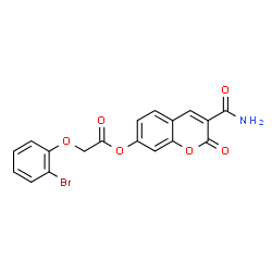ChemSpider 2D Image | 3-Carbamoyl-2-oxo-2H-chromen-7-yl (2-bromophenoxy)acetate | C18H12BrNO6