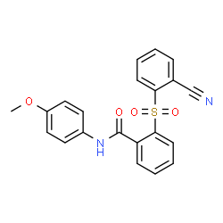 ChemSpider 2D Image | 2-[(2-Cyanophenyl)sulfonyl]-N-(4-methoxyphenyl)benzamide | C21H16N2O4S