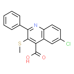 ChemSpider 2D Image | 6-Chloro-3-(methylsulfanyl)-2-phenyl-4-quinolinecarboxylic acid | C17H12ClNO2S