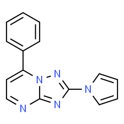 ChemSpider 2D Image | 7-Phenyl-2-(1H-pyrrol-1-yl)[1,2,4]triazolo[1,5-a]pyrimidine | C15H11N5