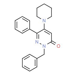 ChemSpider 2D Image | 2-Benzyl-6-phenyl-5-(1-piperidinyl)-3(2H)-pyridazinone | C22H23N3O