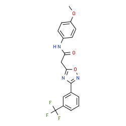 ChemSpider 2D Image | N-(4-Methoxyphenyl)-2-{3-[3-(trifluoromethyl)phenyl]-1,2,4-oxadiazol-5-yl}acetamide | C18H14F3N3O3
