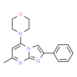 ChemSpider 2D Image | 7-Methyl-5-(4-morpholinyl)-2-phenylimidazo[1,2-a]pyrimidine | C17H18N4O