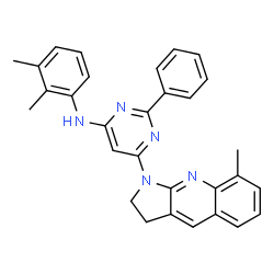 ChemSpider 2D Image | N-(2,3-Dimethylphenyl)-6-(8-methyl-2,3-dihydro-1H-pyrrolo[2,3-b]quinolin-1-yl)-2-phenyl-4-pyrimidinamine | C30H27N5