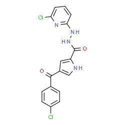 ChemSpider 2D Image | 4-(4-Chlorobenzoyl)-N'-(6-chloro-2-pyridinyl)-1H-pyrrole-2-carbohydrazide | C17H12Cl2N4O2