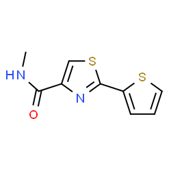 ChemSpider 2D Image | N-Methyl-2-(2-thienyl)-1,3-thiazole-4-carboxamide | C9H8N2OS2