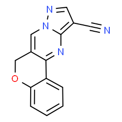 ChemSpider 2D Image | 6H-Chromeno[4,3-d]pyrazolo[1,5-a]pyrimidine-11-carbonitrile | C14H8N4O