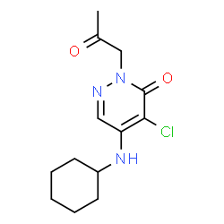 ChemSpider 2D Image | 4-Chloro-5-(cyclohexylamino)-2-(2-oxopropyl)-3(2H)-pyridazinone | C13H18ClN3O2