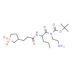 ChemSpider 2D Image | N-(2-Aminoethyl)-N~2~-[3-(1,1-dioxidotetrahydro-3-thiophenyl)propanoyl]-N-{[(2-methyl-2-propanyl)oxy]carbonyl}norvalinamide | C19H35N3O6S