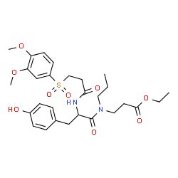 ChemSpider 2D Image | Ethyl N-{3-[(3,4-dimethoxyphenyl)sulfonyl]propanoyl}tyrosyl-N-propyl-beta-alaninate | C28H38N2O9S