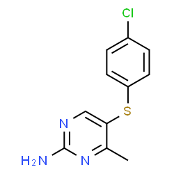 ChemSpider 2D Image | 5-[(4-Chlorophenyl)sulfanyl]-4-methyl-2-pyrimidinamine | C11H10ClN3S