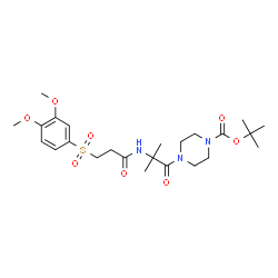 ChemSpider 2D Image | 2-Methyl-2-propanyl 4-(N-{3-[(3,4-dimethoxyphenyl)sulfonyl]propanoyl}-2-methylalanyl)-1-piperazinecarboxylate | C24H37N3O8S