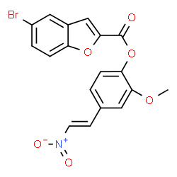 ChemSpider 2D Image | 2-Methoxy-4-[(E)-2-nitrovinyl]phenyl 5-bromo-1-benzofuran-2-carboxylate | C18H12BrNO6