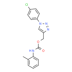 ChemSpider 2D Image | [1-(4-Chlorophenyl)-1H-1,2,3-triazol-4-yl]methyl (2-methylphenyl)carbamate | C17H15ClN4O2