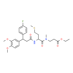 ChemSpider 2D Image | Ethyl N-[3-(3,4-dimethoxyphenyl)-3-(4-fluorophenyl)propanoyl]methionyl-N-methyl-beta-alaninate | C28H37FN2O6S