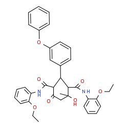ChemSpider 2D Image | N,N'-Bis(2-ethoxyphenyl)-4-hydroxy-4-methyl-6-oxo-2-(3-phenoxyphenyl)-1,3-cyclohexanedicarboxamide | C37H38N2O7