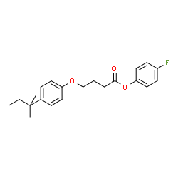 ChemSpider 2D Image | 4-Fluorophenyl 4-[4-(2-methyl-2-butanyl)phenoxy]butanoate | C21H25FO3