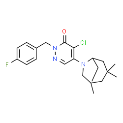 ChemSpider 2D Image | 4-Chloro-5-(2-ethyl-4,4,6-trimethyl-1-azepanyl)-2-(4-fluorobenzyl)-3(2H)-pyridazinone | C22H29ClFN3O