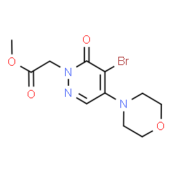 ChemSpider 2D Image | Methyl [5-bromo-4-(4-morpholinyl)-6-oxo-1(6H)-pyridazinyl]acetate | C11H14BrN3O4