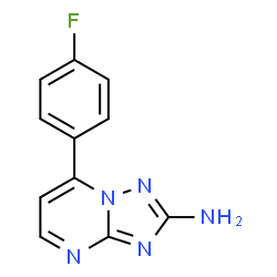 ChemSpider 2D Image | 7-(4-Fluorophenyl)[1,2,4]triazolo[1,5-a]pyrimidin-2-amine | C11H8FN5