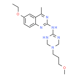 ChemSpider 2D Image | 6-Ethoxy-N-[5-(3-methoxypropyl)-1,4,5,6-tetrahydro-1,3,5-triazin-2-yl]-4-methyl-2-quinazolinamine | C18H26N6O2