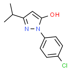 ChemSpider 2D Image | 1-(4-Chlorophenyl)-3-isopropyl-1H-pyrazol-5-ol | C12H13ClN2O