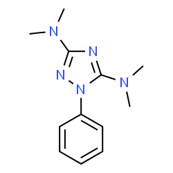 ChemSpider 2D Image | N,N,N',N'-Tetramethyl-1-phenyl-1H-1,2,4-triazole-3,5-diamine | C12H17N5