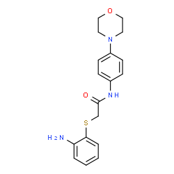 ChemSpider 2D Image | 2-[(2-Aminophenyl)sulfanyl]-N-[4-(4-morpholinyl)phenyl]acetamide | C18H21N3O2S