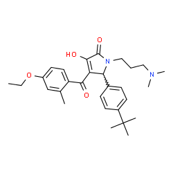 ChemSpider 2D Image | 5-(4-tert-Butylphenyl)-1-[3-(dimethylamino)propyl]-4-(4-ethoxy-2-methylbenzoyl)-3-hydroxy-1,5-dihydro-2H-pyrrol-2-one | C29H38N2O4