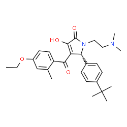 ChemSpider 2D Image | 5-(4-tert-Butylphenyl)-1-[2-(dimethylamino)ethyl]-4-(4-ethoxy-2-methylbenzoyl)-3-hydroxy-1,5-dihydro-2H-pyrrol-2-one | C28H36N2O4