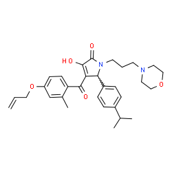 ChemSpider 2D Image | 4-[4-(Allyloxy)-2-methylbenzoyl]-3-hydroxy-5-(4-isopropylphenyl)-1-[3-(4-morpholinyl)propyl]-1,5-dihydro-2H-pyrrol-2-one | C31H38N2O5
