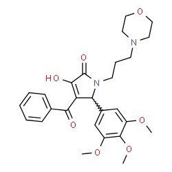ChemSpider 2D Image | 4-Benzoyl-3-hydroxy-1-[3-(4-morpholinyl)propyl]-5-(3,4,5-trimethoxyphenyl)-1,5-dihydro-2H-pyrrol-2-one | C27H32N2O7