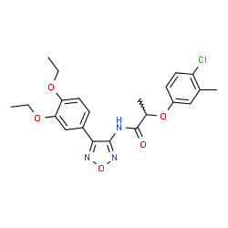 ChemSpider 2D Image | 2-(4-Chloro-3-methylphenoxy)-N-[4-(3,4-diethoxyphenyl)-1,2,5-oxadiazol-3-yl]propanamide | C22H24ClN3O5