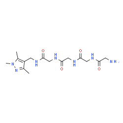 ChemSpider 2D Image | Glycylglycylglycyl-N-[(1,3,5-trimethyl-1H-pyrazol-4-yl)methyl]glycinamide | C15H25N7O4