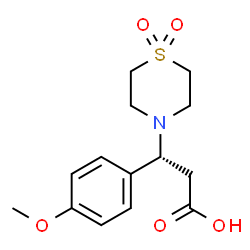 ChemSpider 2D Image | (3R)-3-(1,1-Dioxido-4-thiomorpholinyl)-3-(4-methoxyphenyl)propanoic acid | C14H19NO5S