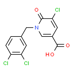 ChemSpider 2D Image | 5-Chloro-1-(3,4-dichlorobenzyl)-6-oxo-1,6-dihydro-3-pyridinecarboxylic acid | C13H8Cl3NO3