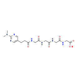 ChemSpider 2D Image | N-{3-[2-(Dimethylamino)-5-pyrimidinyl]propanoyl}glycylglycylglycylglycine | C17H25N7O6