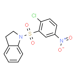 ChemSpider 2D Image | 1-[(2-Chloro-5-nitrophenyl)sulfonyl]indoline | C14H11ClN2O4S