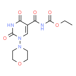 ChemSpider 2D Image | Ethyl {[1-(4-morpholinyl)-2,4-dioxo-1,2,3,4-tetrahydro-5-pyrimidinyl]carbonyl}carbamate | C12H16N4O6