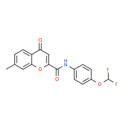 ChemSpider 2D Image | N-[4-(Difluoromethoxy)phenyl]-7-methyl-4-oxo-4H-chromene-2-carboxamide | C18H13F2NO4