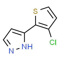 ChemSpider 2D Image | 5-(3-Chloro-2-thienyl)-1H-pyrazole | C7H5ClN2S