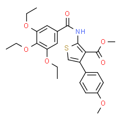 ChemSpider 2D Image | Methyl 4-(4-methoxyphenyl)-2-[(3,4,5-triethoxybenzoyl)amino]-3-thiophenecarboxylate | C26H29NO7S