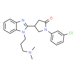 ChemSpider 2D Image | 1-(3-Chlorophenyl)-4-{1-[3-(dimethylamino)propyl]-1H-benzimidazol-2-yl}-2-pyrrolidinone | C22H25ClN4O