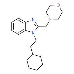 ChemSpider 2D Image | 1-(2-Cyclohexylethyl)-2-(4-morpholinylmethyl)-1H-benzimidazole | C20H29N3O