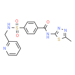 ChemSpider 2D Image | N-(5-Methyl-1,3,4-thiadiazol-2-yl)-4-[(2-pyridinylmethyl)sulfamoyl]benzamide | C16H15N5O3S2