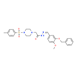 ChemSpider 2D Image | N'-{(Z)-[3-(Benzyloxy)-4-methoxyphenyl]methylene}-2-{4-[(4-methylphenyl)sulfonyl]-1-piperazinyl}acetohydrazide | C28H32N4O5S