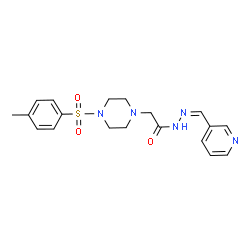 ChemSpider 2D Image | 2-{4-[(4-Methylphenyl)sulfonyl]-1-piperazinyl}-N'-[(Z)-3-pyridinylmethylene]acetohydrazide | C19H23N5O3S