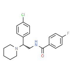 ChemSpider 2D Image | N-[2-(4-Chlorophenyl)-2-(1-piperidinyl)ethyl]-4-fluorobenzamide | C20H22ClFN2O